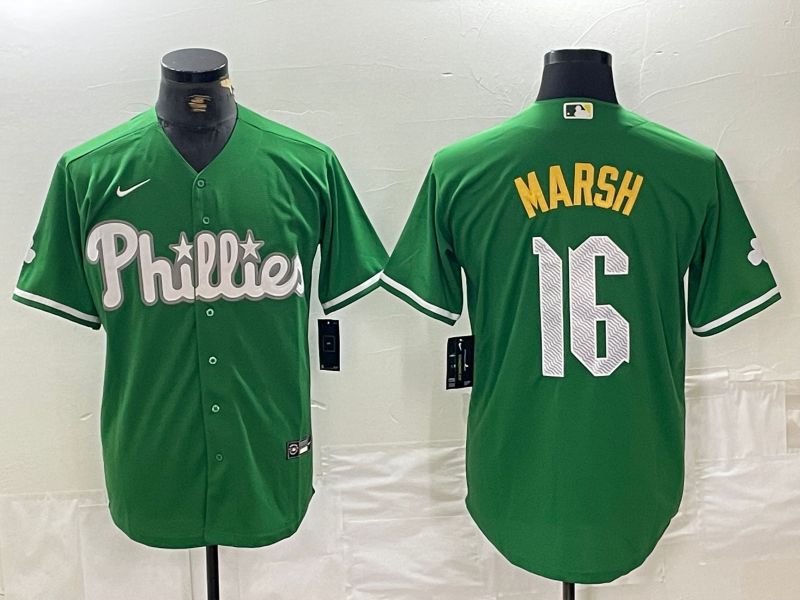 Men Philadelphia Phillies #16 Marsh Green Fashion Edition Nike 2024 MLB Jersey style 1->->